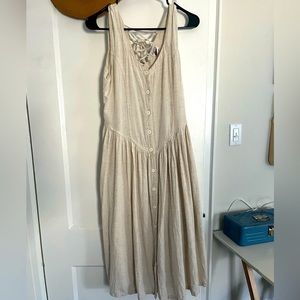 Linen Blend Summer Dress w/ Pockets! Medium